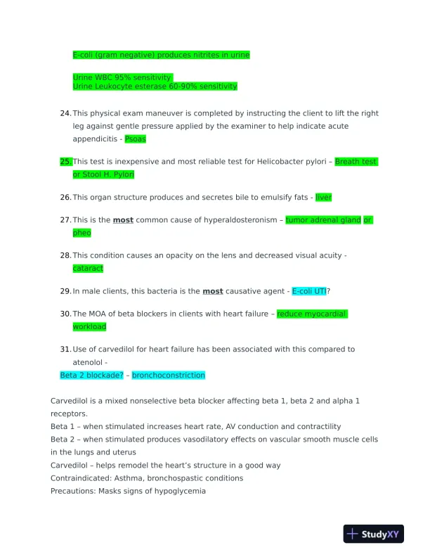 2023 NR545 Pathophysiology Practice Exam With Answers (62 Solved Questions) - Page 4 preview image