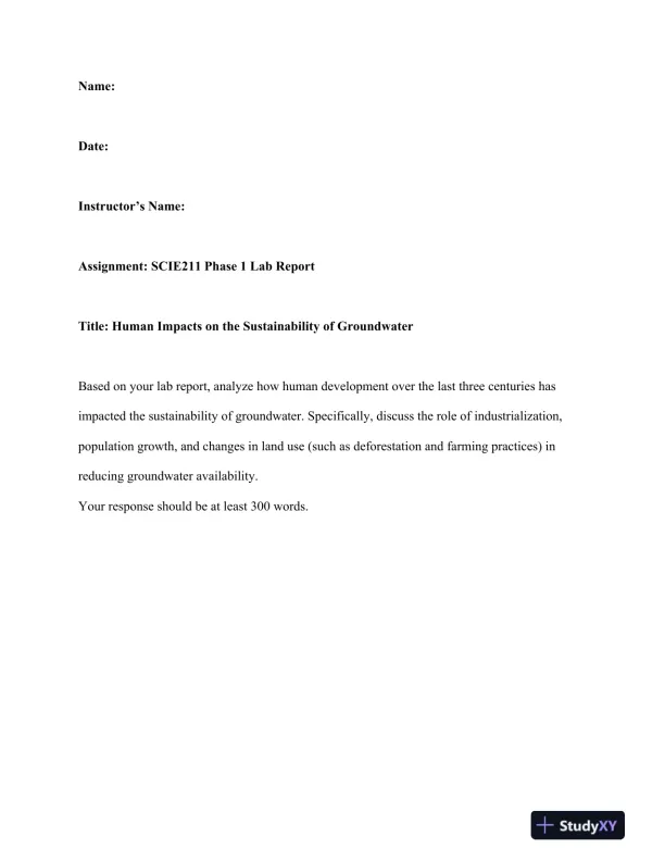 Human Impacts on the Sustainability of Groundwater - Page 1 preview image