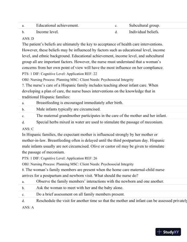Test Bank For Maternal Child Nursing Care, 5th Edition - Page 19 preview image