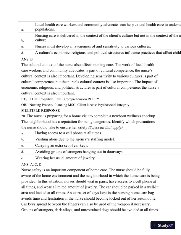 Test Bank For Maternal Child Nursing Care, 5th Edition - Page 24 preview image