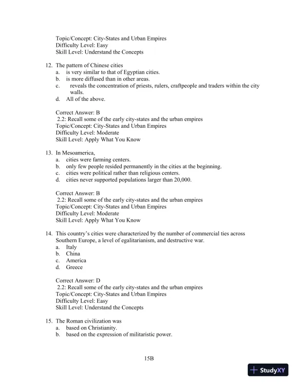 Test Bank for Cities and Urban Life, 7th Edition - Page 15 preview image