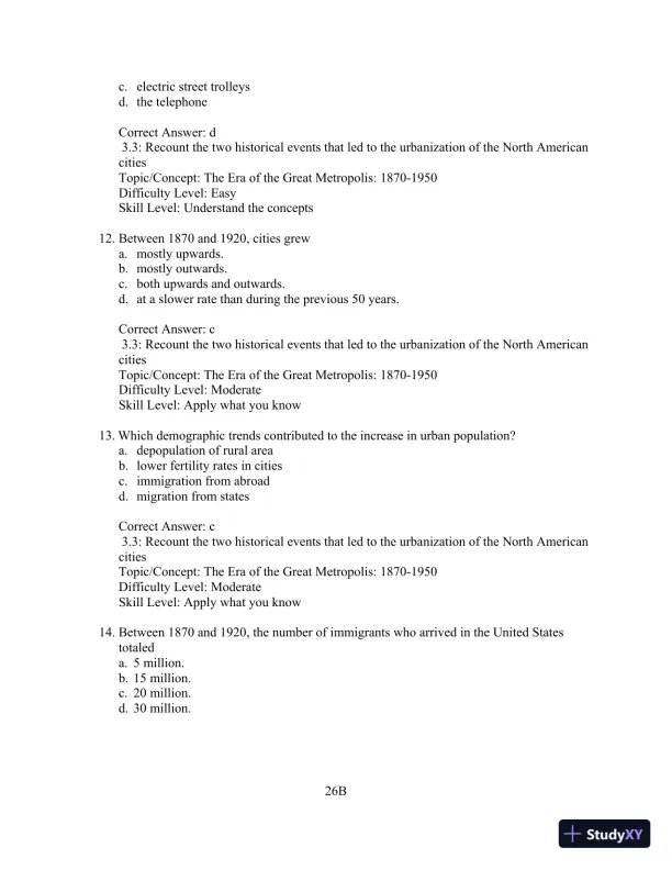 Test Bank for Cities and Urban Life, 7th Edition - Page 26 preview image