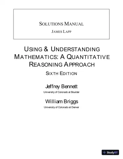 Solution Manual for Using and Understanding Mathematics: A Quantitative Reasoning Approach, 7th edition - Page 1 preview image
