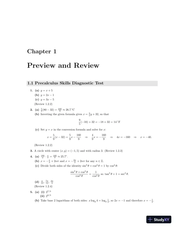 Solution Manual for Calculus For Biology and Medicine, 4th Edition - Page 7 preview image