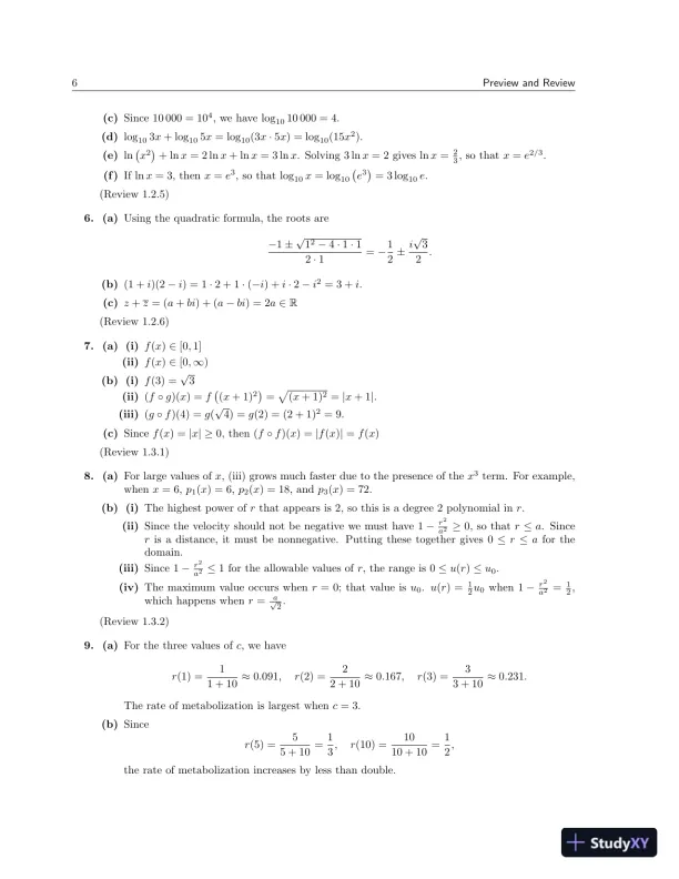 Solution Manual for Calculus For Biology and Medicine, 4th Edition - Page 8 preview image