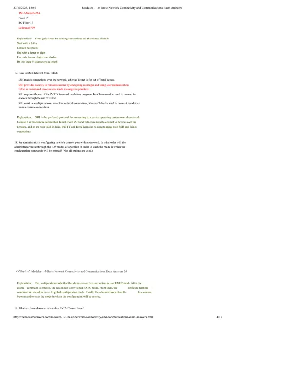 Modules 1 - 3 Basic Network Connectivity and Commu - Page 4 preview image