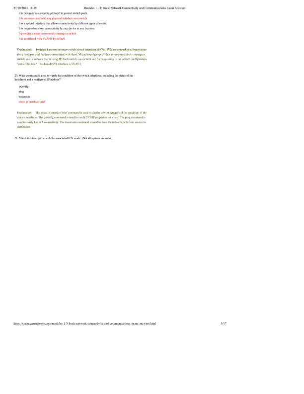 Modules 1 - 3 Basic Network Connectivity and Commu - Page 5 preview image