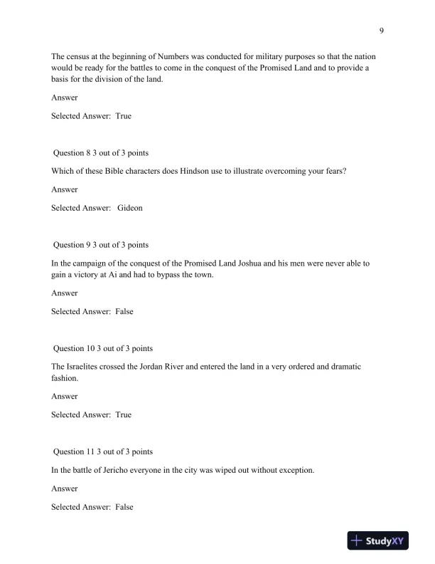 Bibl 104 Comprehensive Quiz Review: Biblical Interpretation and Key Old Testament Events - Page 10 preview image