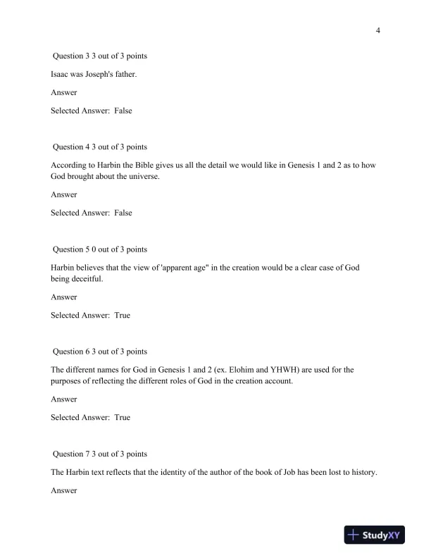 Bibl 104 Comprehensive Quiz Review: Biblical Interpretation and Key Old Testament Events - Page 5 preview image