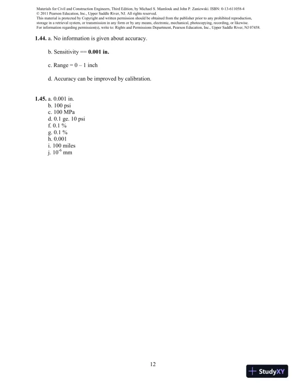 Solution Manual For Materials For Civil And Construction Engineers, 3rd Edition - Page 13 preview image
