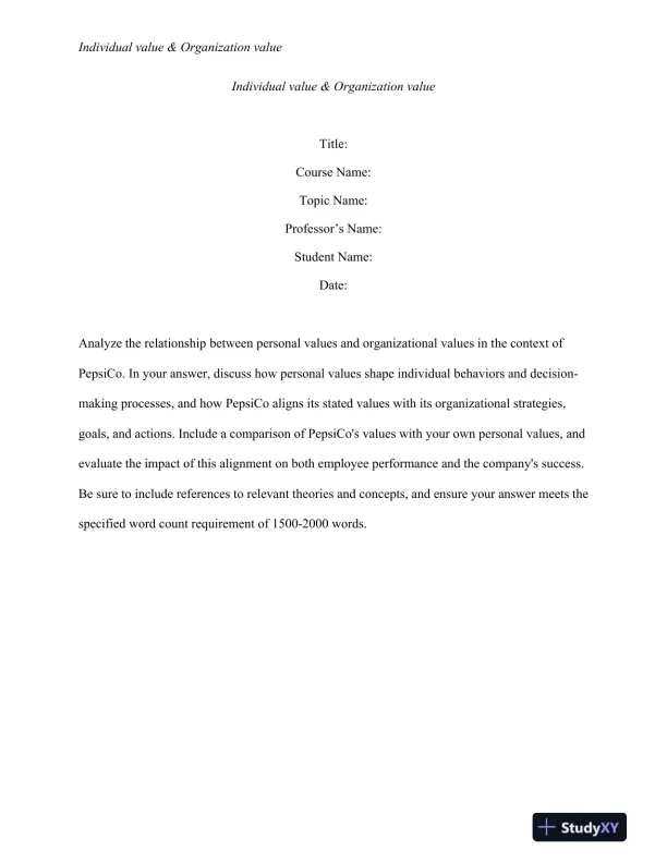 Individual value & Organization value - Page 1 preview image