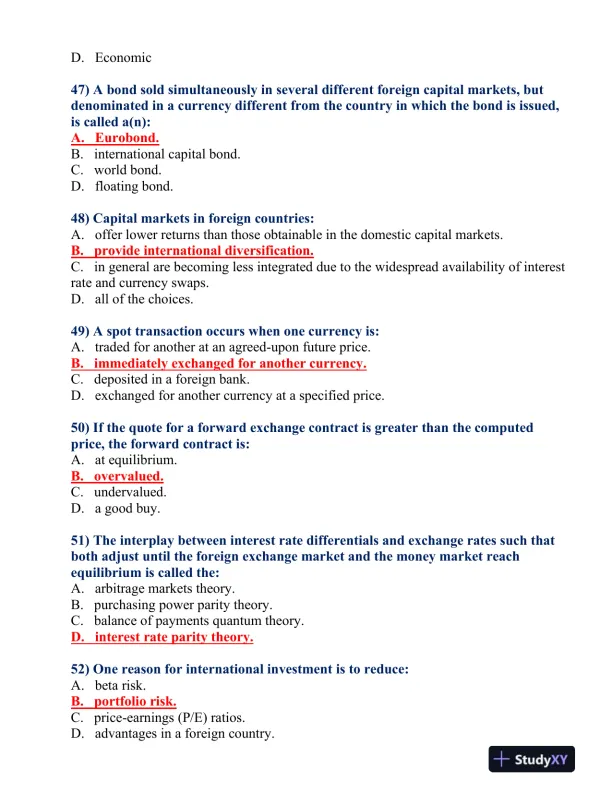 FIN 370 Final Exam - Page 10 preview image