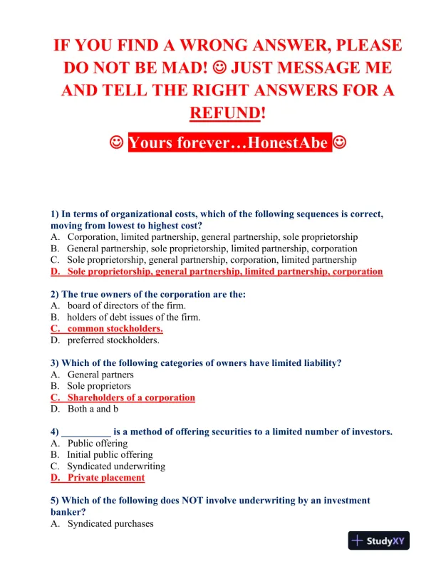 FIN 370 Final Exam - Page 12 preview image