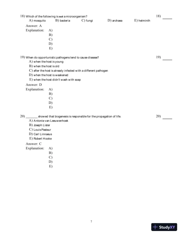 Microbiology: Basic and Clinical Principles, 1st Edition Test Bank - Page 8 preview image