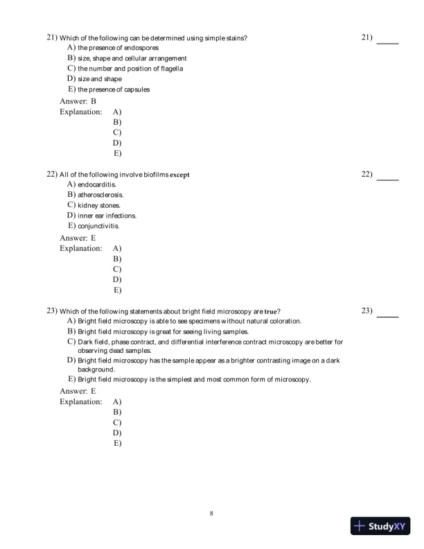 Microbiology: Basic and Clinical Principles, 1st Edition Test Bank - Page 9 preview image