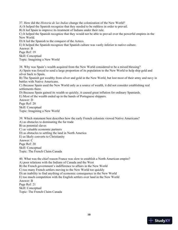 America Past and Present, Volume 1 (to 1877) 8th Edition Test Bank - Page 13 preview image