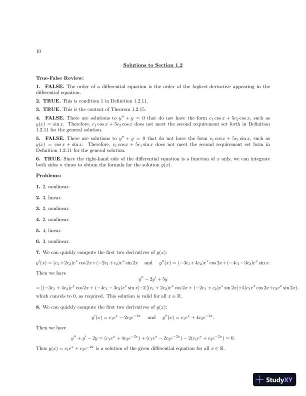 Solution Manual For Differential Equations And Linear Algebra, 3rd Edition - Page 11 preview image