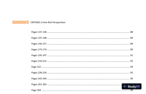 2023 CMY2601 Crime Risk Perspectives Practice Exam with Answers (130 Solved Questions) - Page 5 preview image