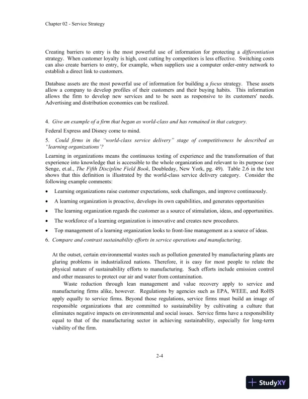 Service Management: Operations, Strategy, Information Technology, 1st Edition Solution Manual - Page 12 preview image