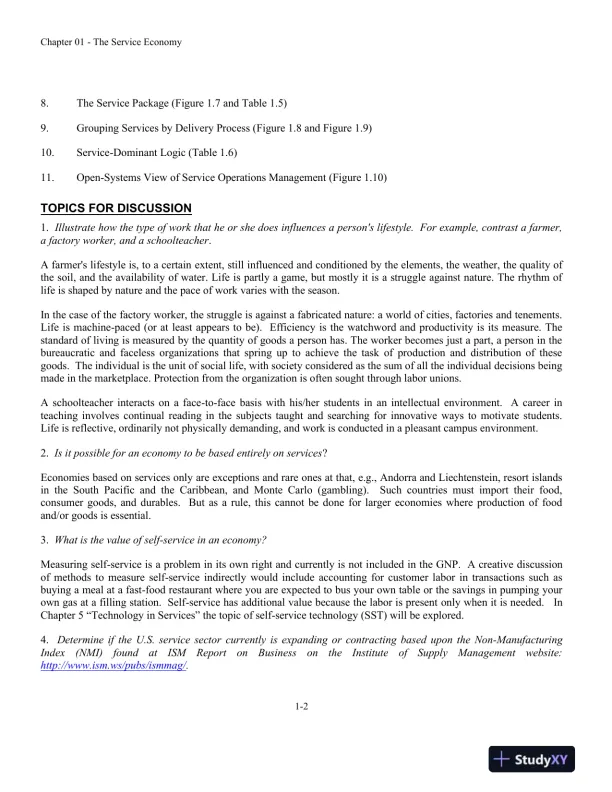Service Management: Operations, Strategy, Information Technology, 1st Edition Solution Manual - Page 3 preview image