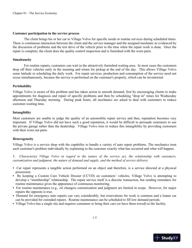 Service Management: Operations, Strategy, Information Technology, 1st Edition Solution Manual - Page 6 preview image