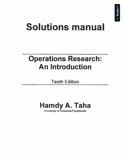 Solution Manual for Operations Research: An Introduction, 10th Edition - Page 1 preview image