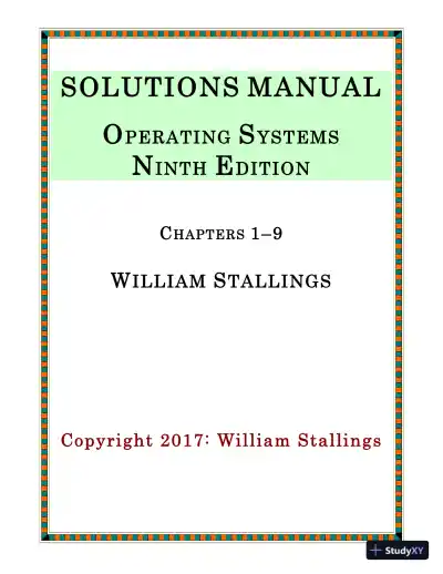 Solution Manual for Operating Systems: Internals and Design Principles, 9th Edition - Page 1 preview image