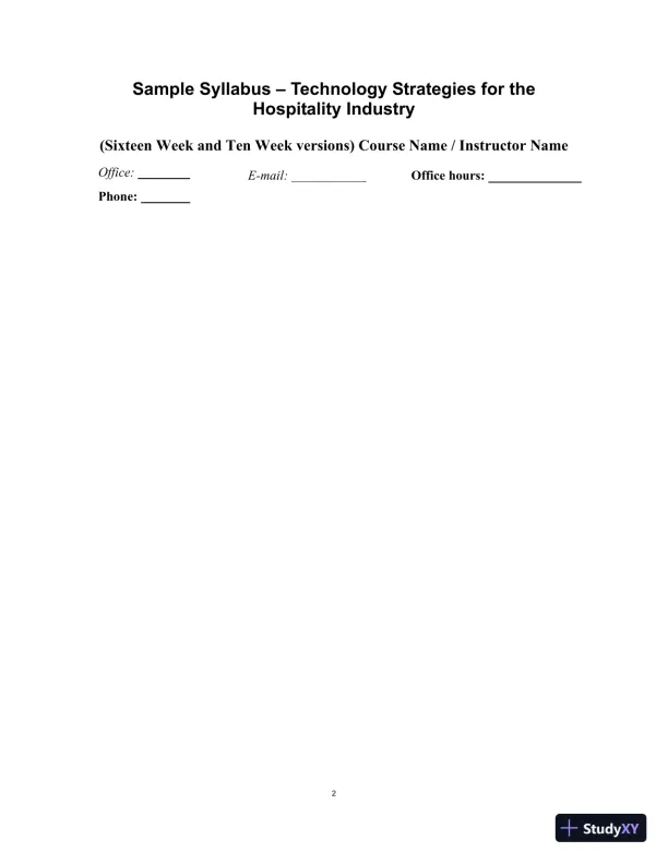 Technology Strategies for the Hospitality Industry, 3rd Edition Class Notes - Page 5 preview image