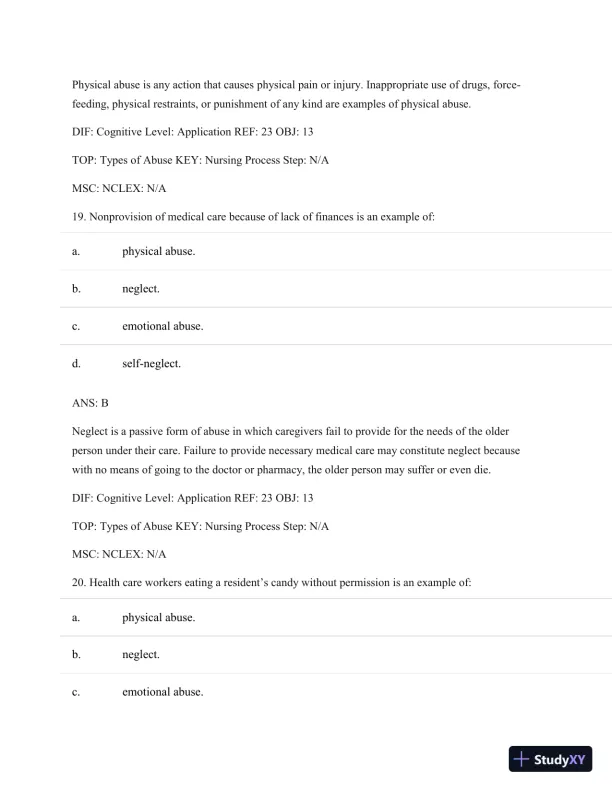 Test Bank For Basic Geriatric Nursing, 5e (Wold, Basic Geriatric Nursing), 5th Edition - Page 12 preview image