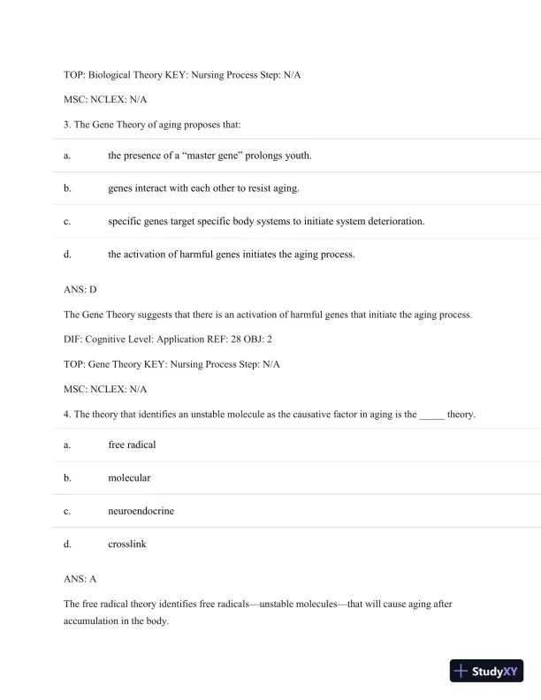 Test Bank For Basic Geriatric Nursing, 5e (Wold, Basic Geriatric Nursing), 5th Edition - Page 21 preview image