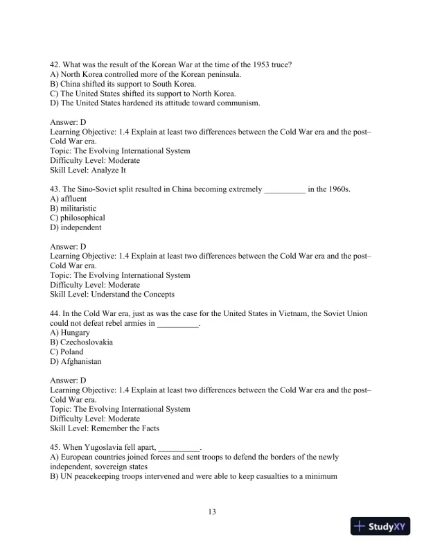 Test Bank for International Relations, Brief Edition, 8th Edition - Page 16 preview image