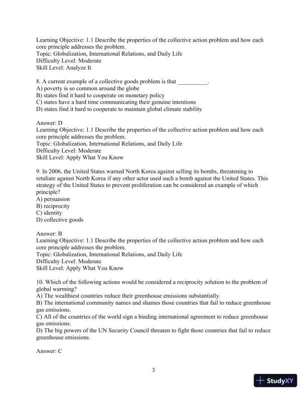 Test Bank for International Relations, Brief Edition, 8th Edition - Page 6 preview image