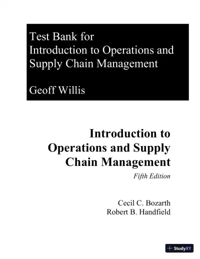 Test Bank for Introduction to Operations and Supply Chain Management, 5th Edition - Page 1 preview image