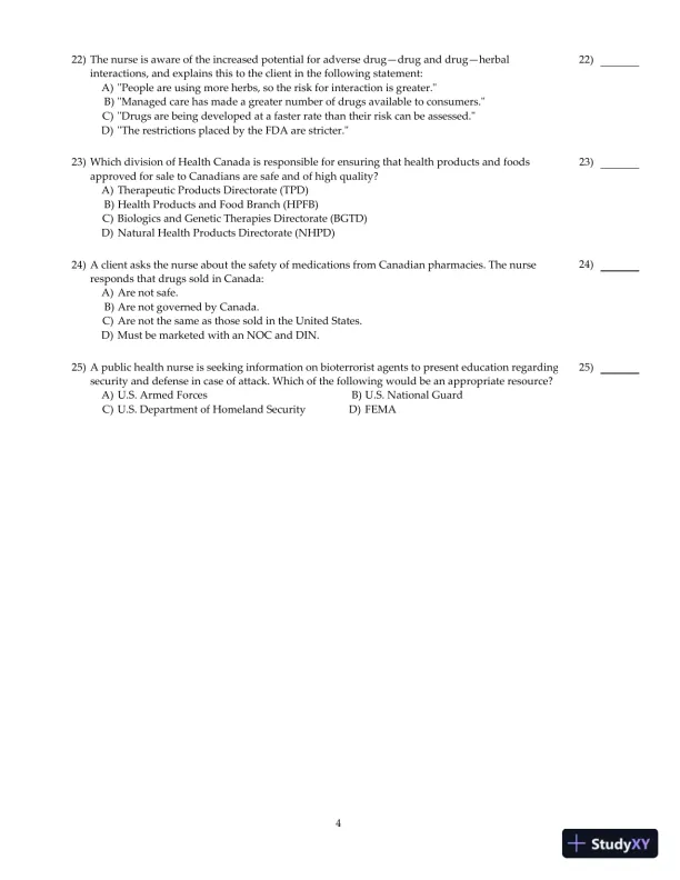 Test Bank For Core Concepts in Pharmacology, 3rd Edition - Page 5 preview image