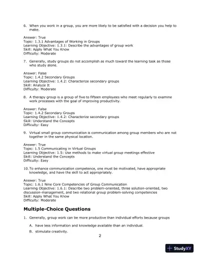 Communicating in Small Groups: Principles and Practices, 12th Edition Test Bank - Page 13 preview image