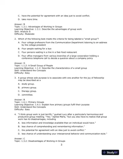 Communicating in Small Groups: Principles and Practices, 12th Edition Test Bank - Page 14 preview image