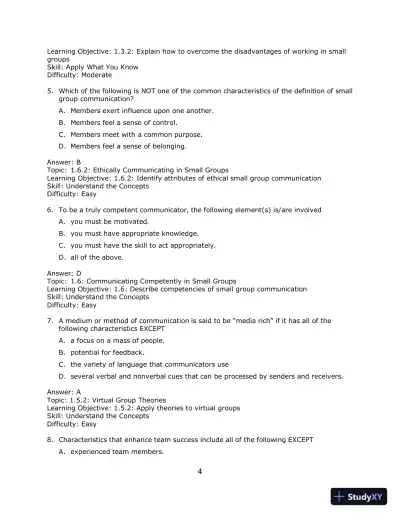 Communicating in Small Groups: Principles and Practices, 12th Edition Test Bank - Page 15 preview image