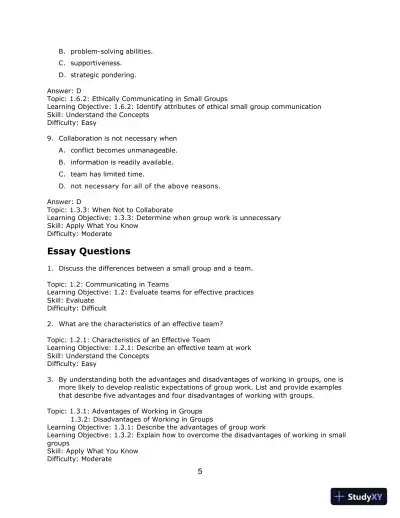 Communicating in Small Groups: Principles and Practices, 12th Edition Test Bank - Page 16 preview image
