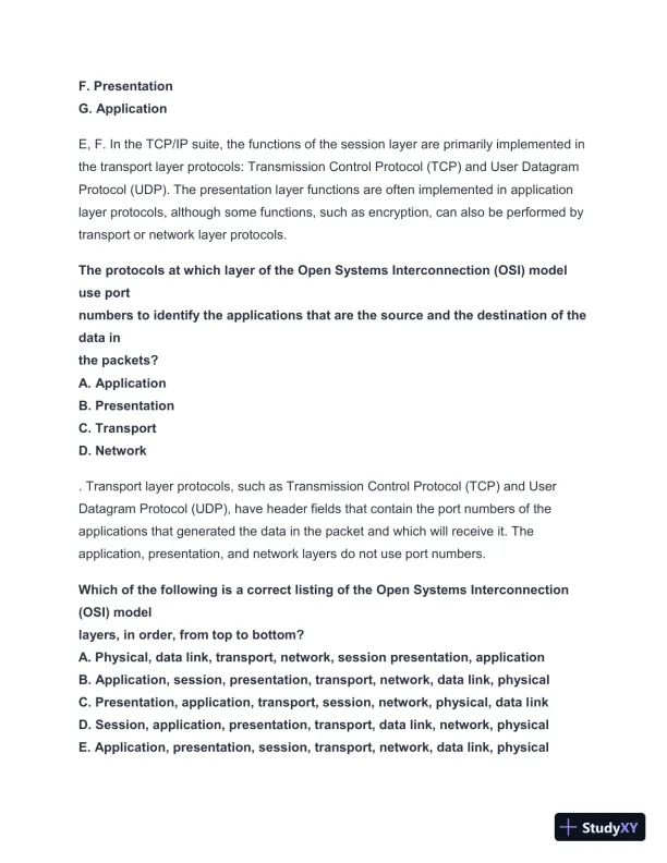 2024-2025 NET + n10-008 Practice Exam with Answers (202 Solved Questions) - Page 12 preview image