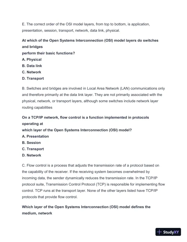2024-2025 NET + n10-008 Practice Exam with Answers (202 Solved Questions) - Page 13 preview image