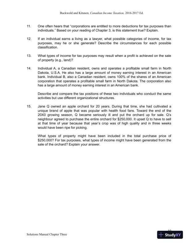 Canadian Income Taxation 2016/2017 Edition Solution Manual - Page 11 preview image