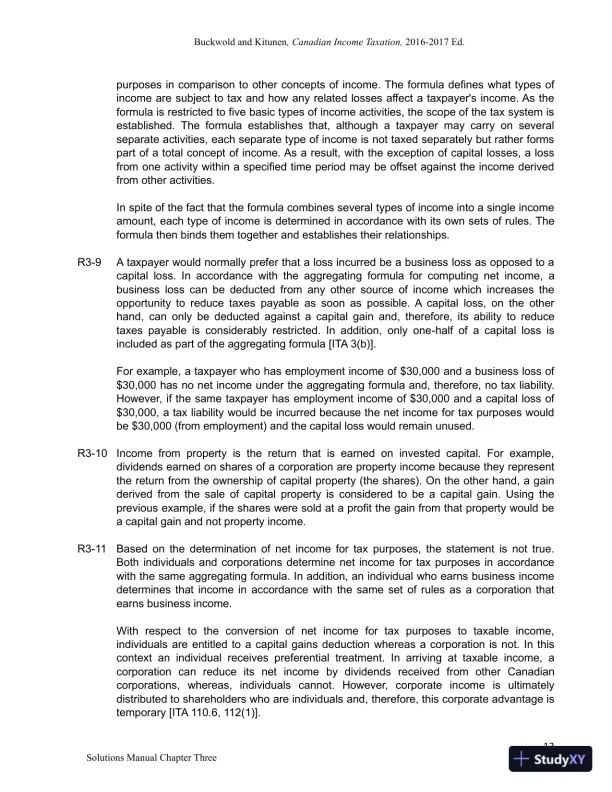 Canadian Income Taxation 2016/2017 Edition Solution Manual - Page 14 preview image