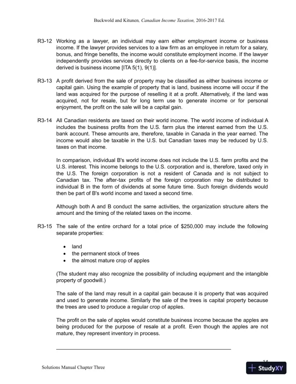 Canadian Income Taxation 2016/2017 Edition Solution Manual - Page 15 preview image