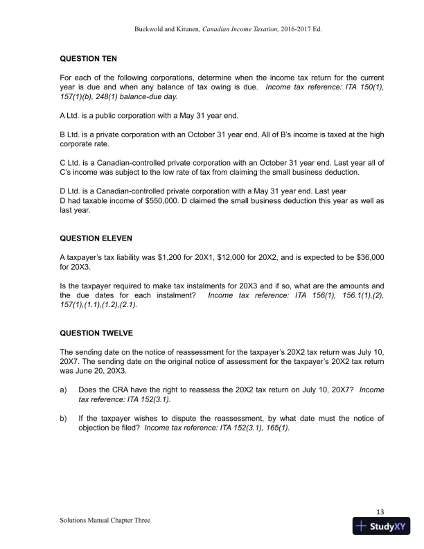 Canadian Income Taxation 2016/2017 Edition Solution Manual - Page 19 preview image