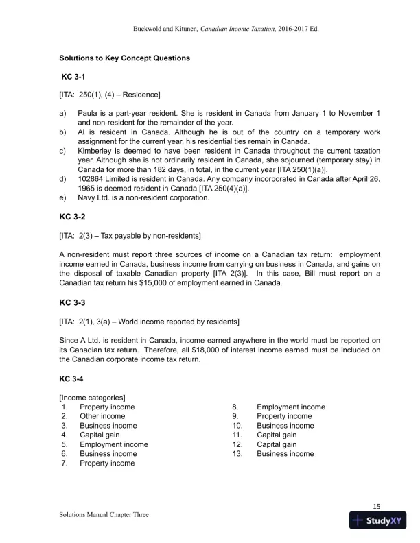 Canadian Income Taxation 2016/2017 Edition Solution Manual - Page 21 preview image