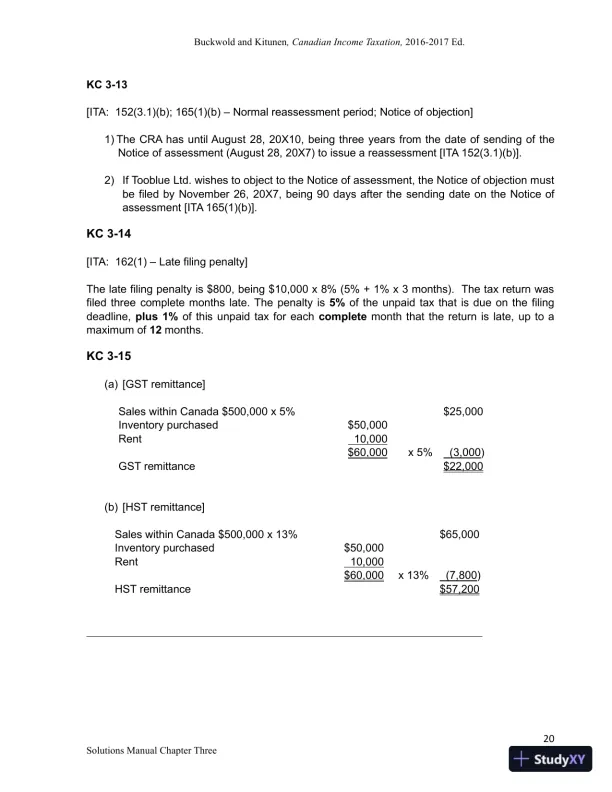 Canadian Income Taxation 2016/2017 Edition Solution Manual - Page 26 preview image