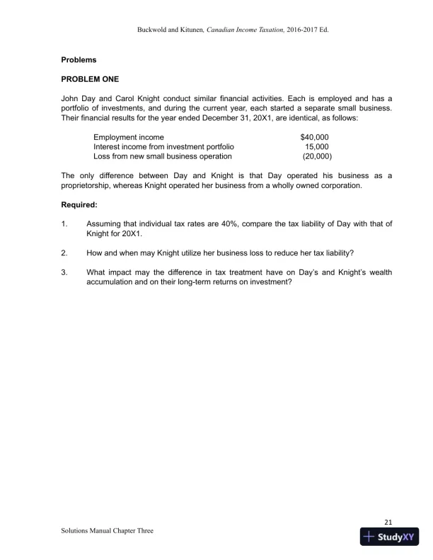 Canadian Income Taxation 2016/2017 Edition Solution Manual - Page 27 preview image