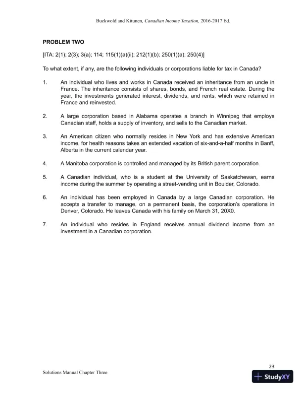 Canadian Income Taxation 2016/2017 Edition Solution Manual - Page 29 preview image