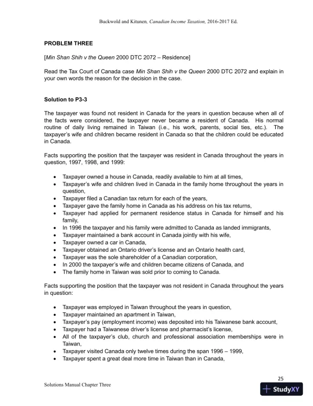 Canadian Income Taxation 2016/2017 Edition Solution Manual - Page 31 preview image