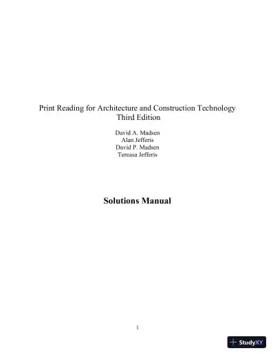 Print Reading for Architecture and Construction Technology 3rd Edition Solution Manual - Page 1 preview image